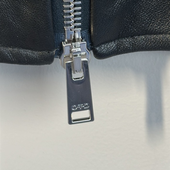 OTD Black And White Faux Fur Jacket With Lamb Leather Trim Size L - Picture 4 of 14